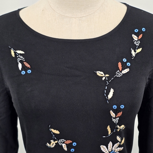 Lucia Burns Tops - Share Vintage Lucia Burns Beaded Embroidered Stretch Top Women's Small T themadc